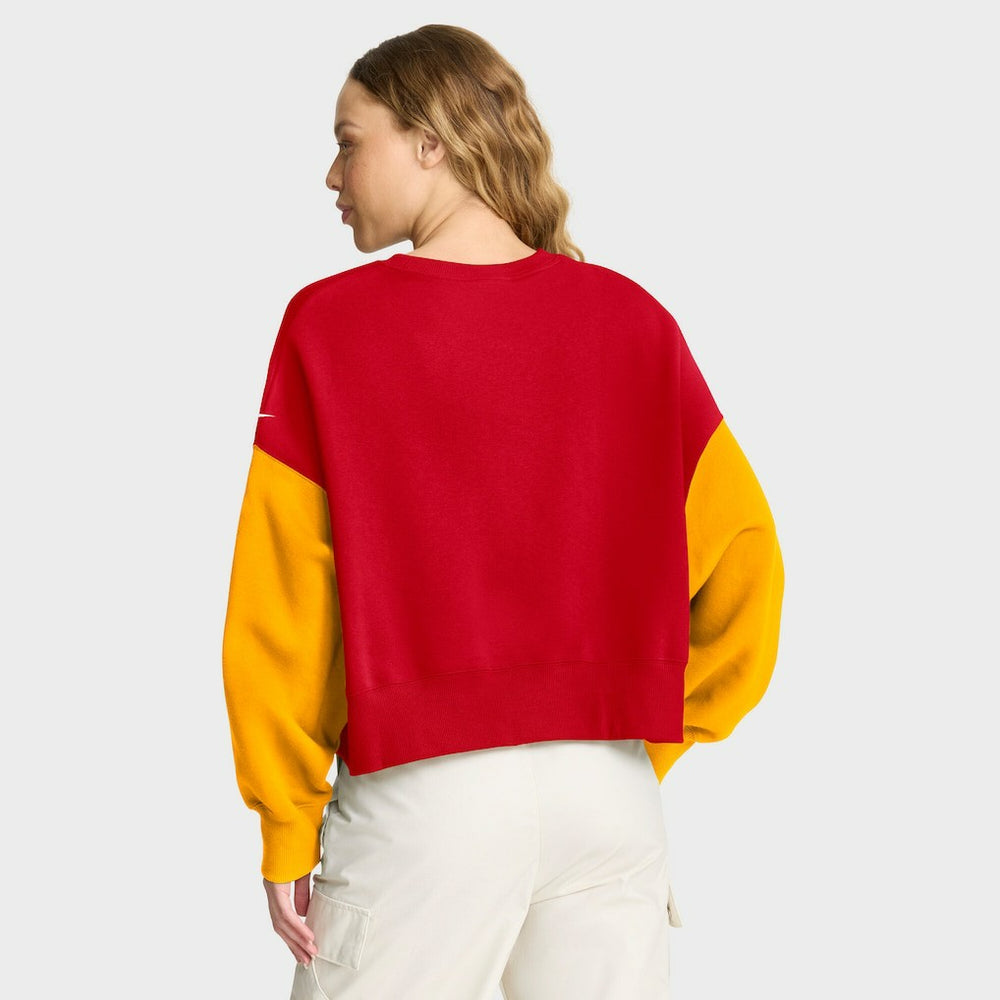 Women's Oversized Color-Block Pullover Sweatshirt - Kansas City Chiefs Pullover