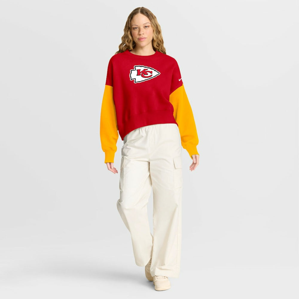 Women's Oversized Color-Block Pullover Sweatshirt - Kansas City Chiefs Pullover