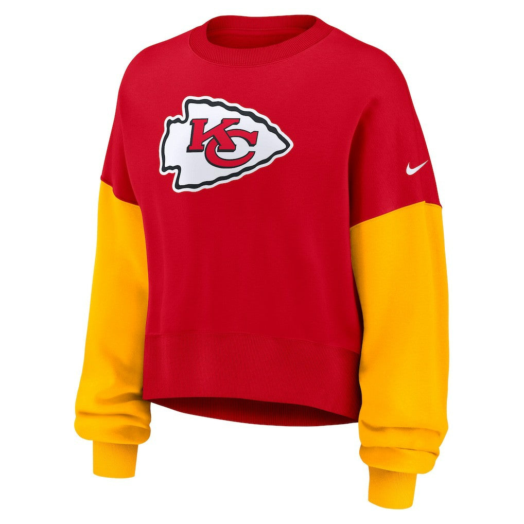 Women's Oversized Color-Block Pullover Sweatshirt - Kansas City Chiefs Pullover