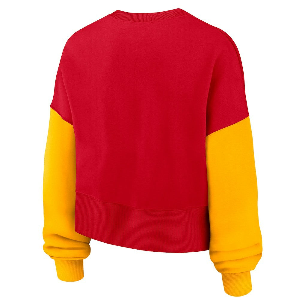 Women's Oversized Color-Block Pullover Sweatshirt - Kansas City Chiefs Pullover