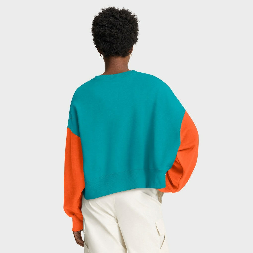 Women's Oversized Color-Block Pullover Sweatshirt - Miami Dolphins Pullover