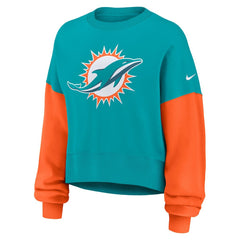 Women's Oversized Color-Block Pullover Sweatshirt - Miami Dolphins Pullover