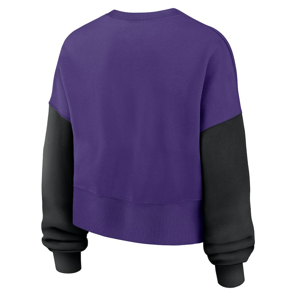 Women's Oversized Color-Block Pullover Sweatshirt - Minnesota Vikings Pullover