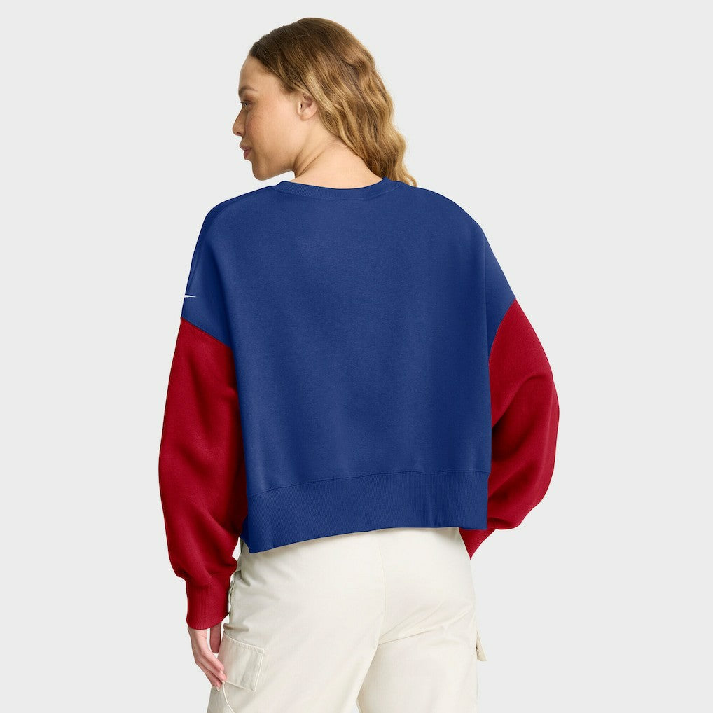Women's Oversized Color-Block Pullover Sweatshirt - New York Giants Pullover
