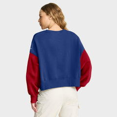 Women's Oversized Color-Block Pullover Sweatshirt - New York Giants Pullover