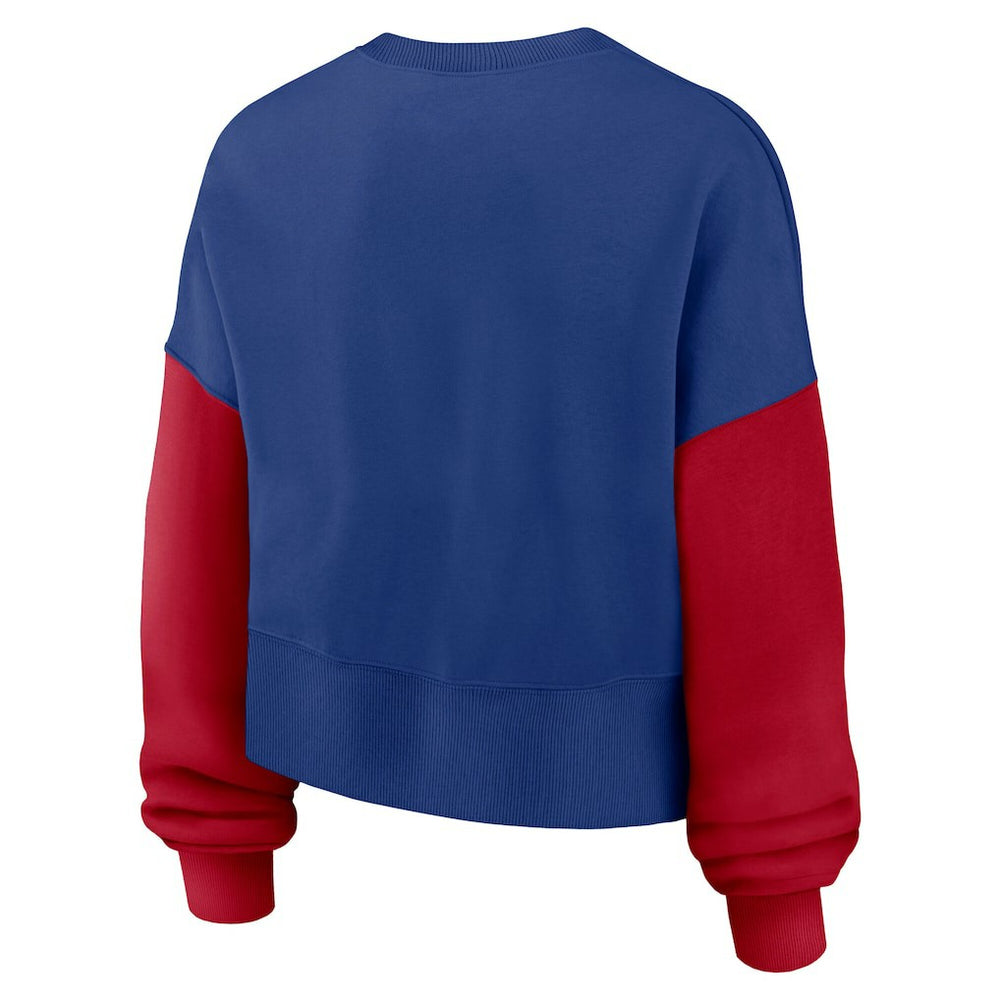 Women's Oversized Color-Block Pullover Sweatshirt - New York Giants Pullover