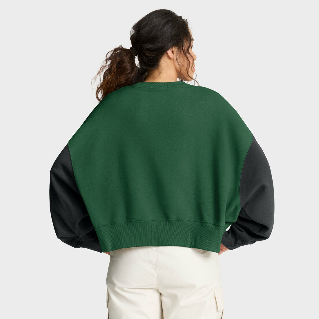 Women's Oversized Color-Block Pullover Sweatshirt - New York Jets Pullover