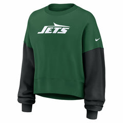 Women's Oversized Color-Block Pullover Sweatshirt - New York Jets Pullover