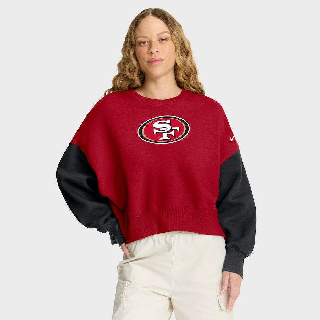 Women's Oversized Color-Block Pullover Sweatshirt - San Francisco 49ers Pullover