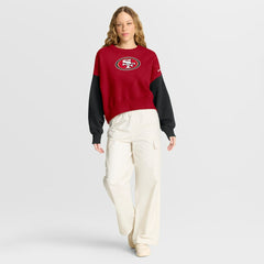 Women's Oversized Color-Block Pullover Sweatshirt - San Francisco 49ers Pullover