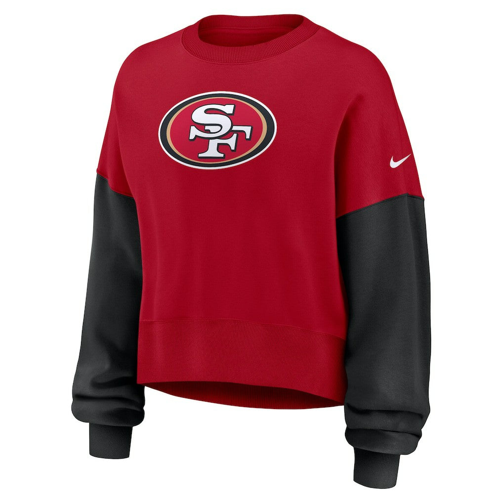 Women's Oversized Color-Block Pullover Sweatshirt - San Francisco 49ers Pullover