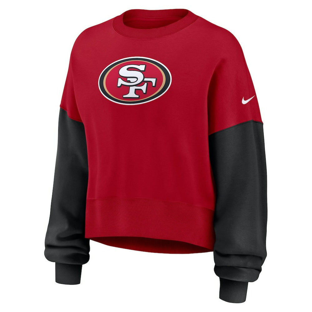 Women's Oversized Color-Block Pullover Sweatshirt - San Francisco 49ers Pullover