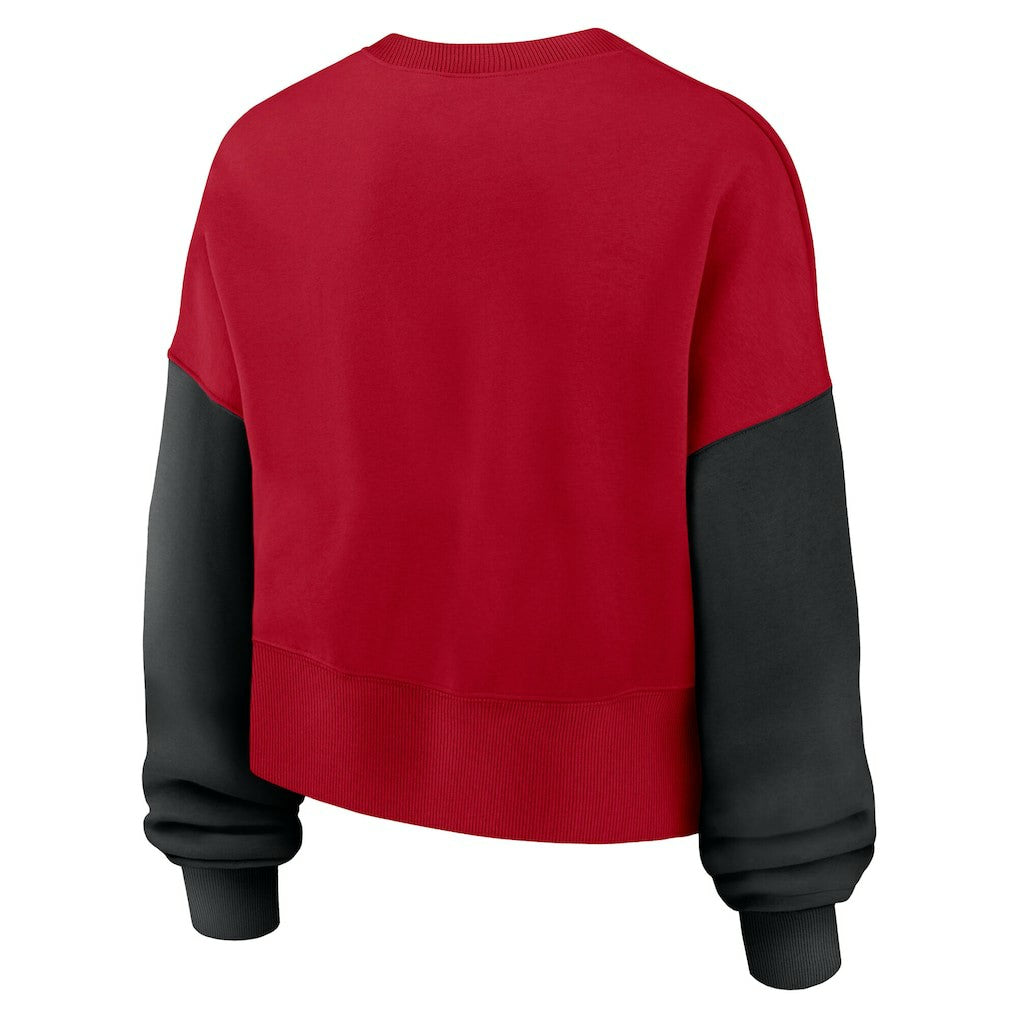 Women's Oversized Color-Block Pullover Sweatshirt - San Francisco 49ers Pullover