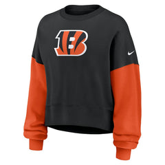 Women's Oversized Color-Block Pullover Sweatshirt - Cincinnati Bengals Pullover