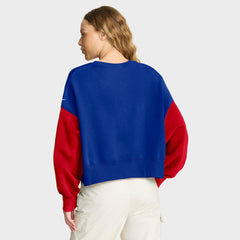 Women's Oversized Color-Block Pullover Sweatshirt - Buffalo Bills Pullover