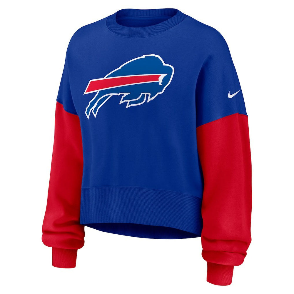 Women's Oversized Color-Block Pullover Sweatshirt - Buffalo Bills Pullover