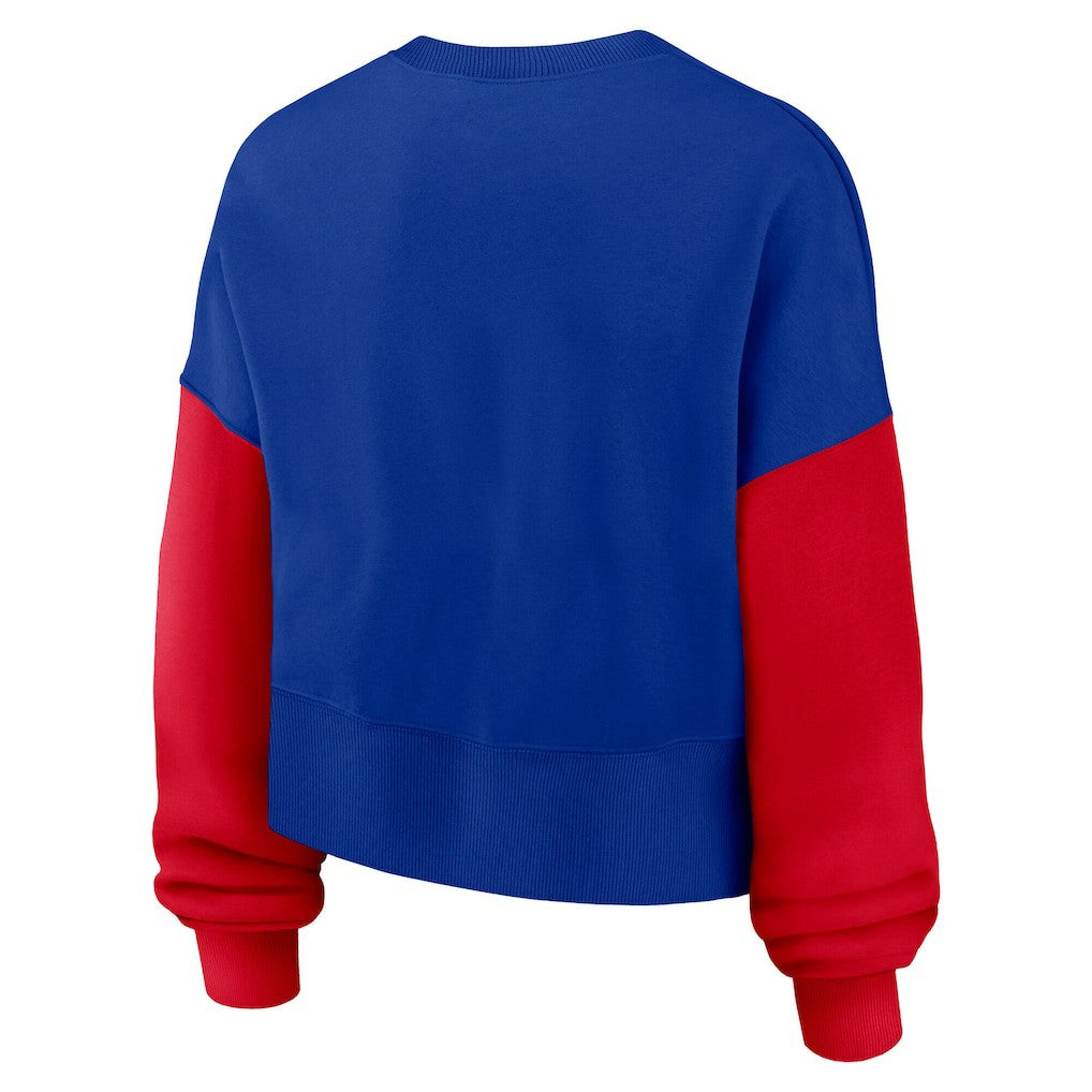 Women's Oversized Color-Block Pullover Sweatshirt - Buffalo Bills Pullover
