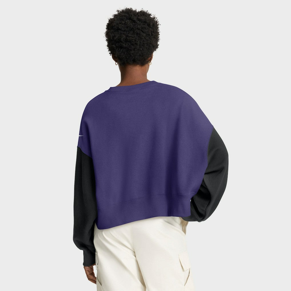 Women's Oversized Color-Block Pullover Sweatshirt - Baltimore Ravens Pullover