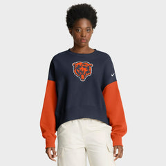 Women's Oversized Color-Block Pullover Sweatshirt - Chicago Bears Pullover