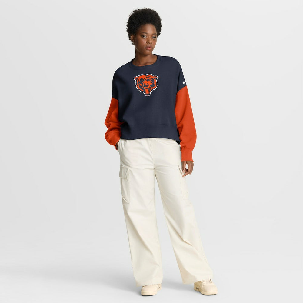 Women's Oversized Color-Block Pullover Sweatshirt - Chicago Bears Pullover