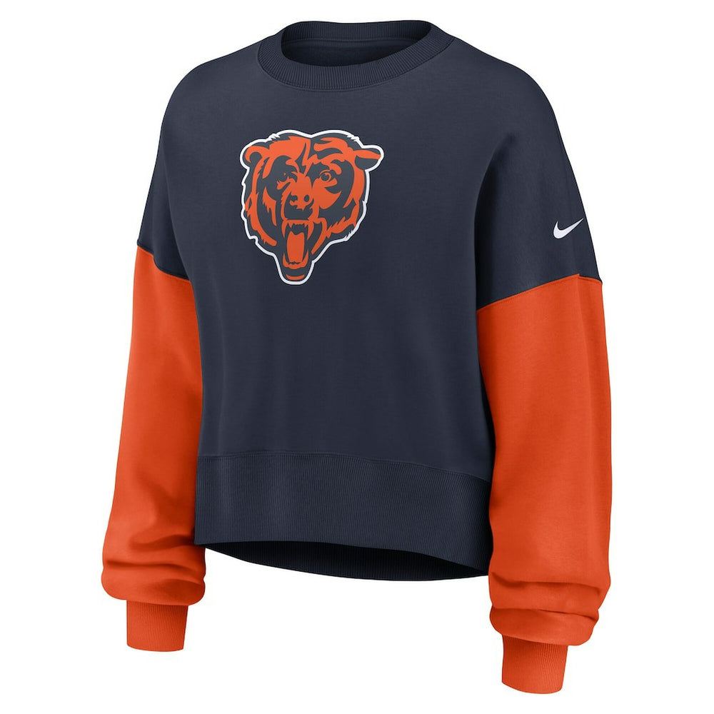 Women's Oversized Color-Block Pullover Sweatshirt - Chicago Bears Pullover