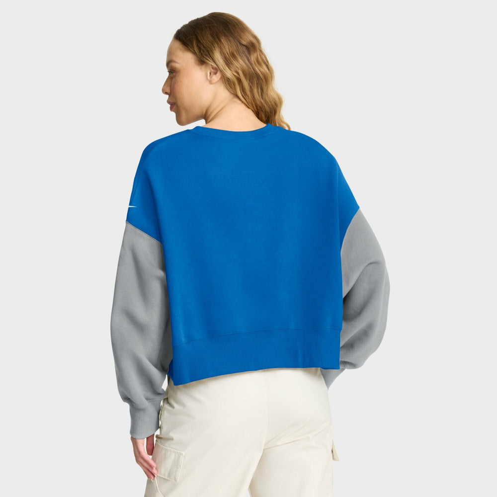 Women's Oversized Color-Block Pullover Sweatshirt - Detroit Lions Pullover
