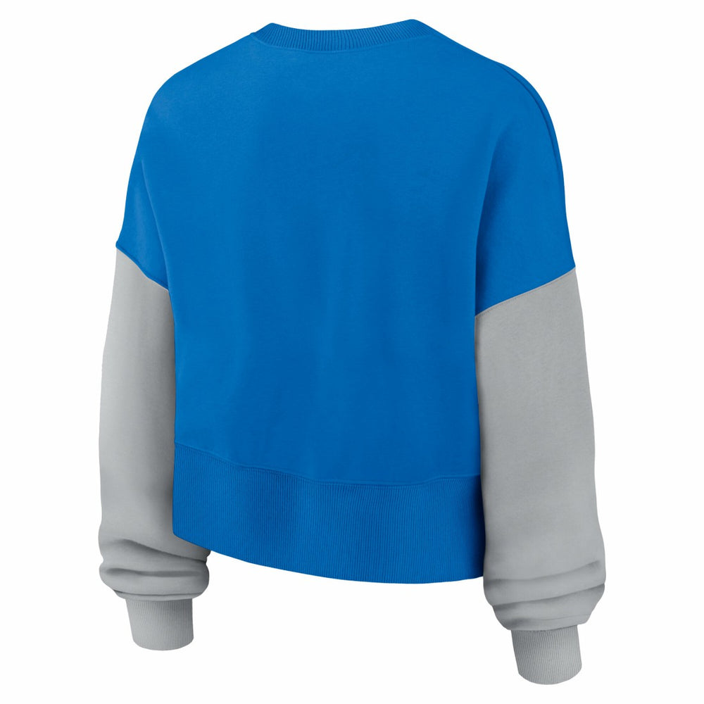 Women's Oversized Color-Block Pullover Sweatshirt - Detroit Lions Pullover