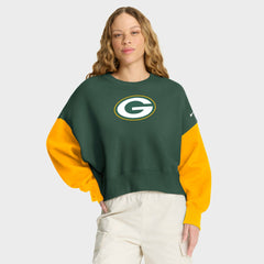 Women's Oversized Color-Block Pullover Sweatshirt - Green Bay Packers Pullover