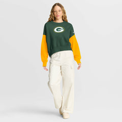 Women's Oversized Color-Block Pullover Sweatshirt - Green Bay Packers Pullover
