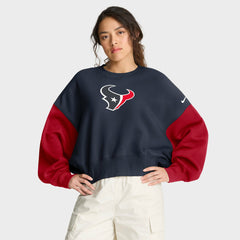 Women's Oversized Color-Block Pullover Sweatshirt - Houston Texans Pullover