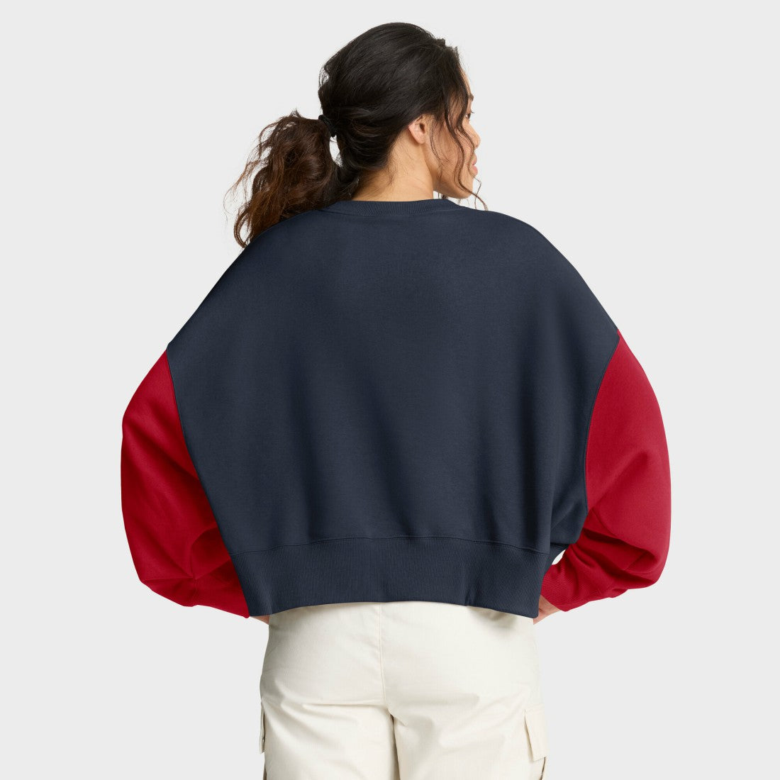 Women's Oversized Color-Block Pullover Sweatshirt - Houston Texans Pullover