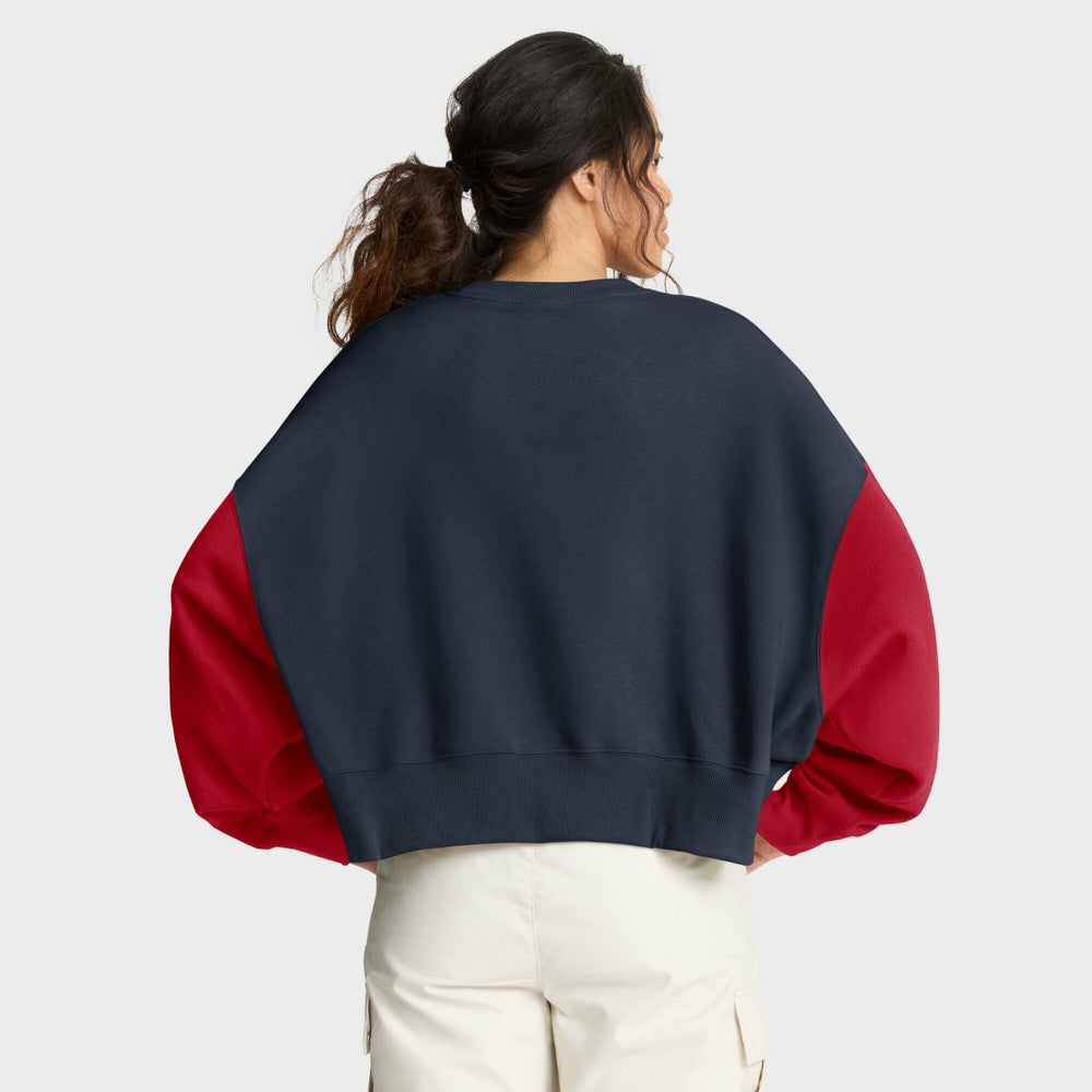 Women's Oversized Color-Block Pullover Sweatshirt - Houston Texans Pullover