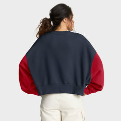 Women's Oversized Color-Block Pullover Sweatshirt - Houston Texans Pullover