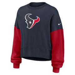 Women's Oversized Color-Block Pullover Sweatshirt - Houston Texans Pullover