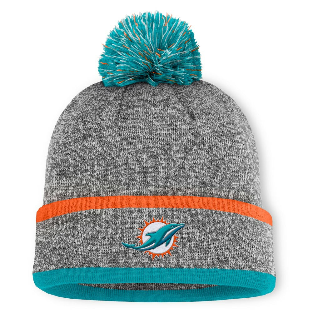 Motion Cuffed Knit Hat with Pom - Miami Dolphins Hats