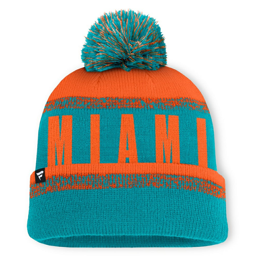 Play Action Cuffed Knit Hat with Pom - Miami Dolphins Hats