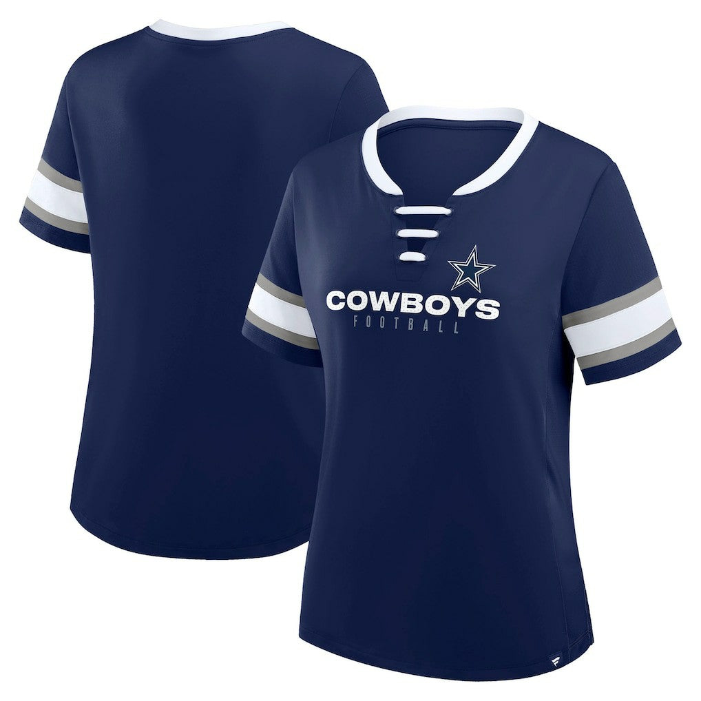 Women's Redzone Draw Play Athena Lace-Up T-Shirt - Dallas Cowboys T-shirts