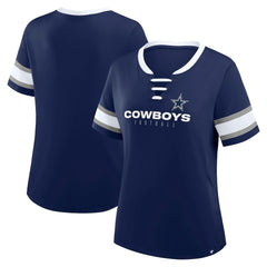 Women's Redzone Draw Play Athena Lace-Up T-Shirt - Dallas Cowboys T-shirts