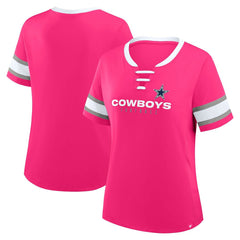 Women's Redzone Draw Play Athena Lace-Up T-Shirt - Dallas Cowboys T-shirts