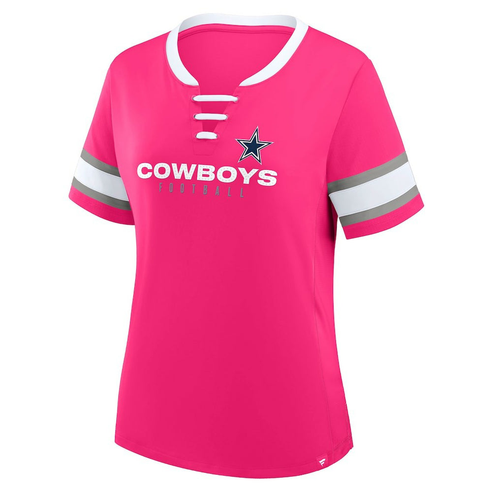 Women's Redzone Draw Play Athena Lace-Up T-Shirt - Dallas Cowboys T-shirts