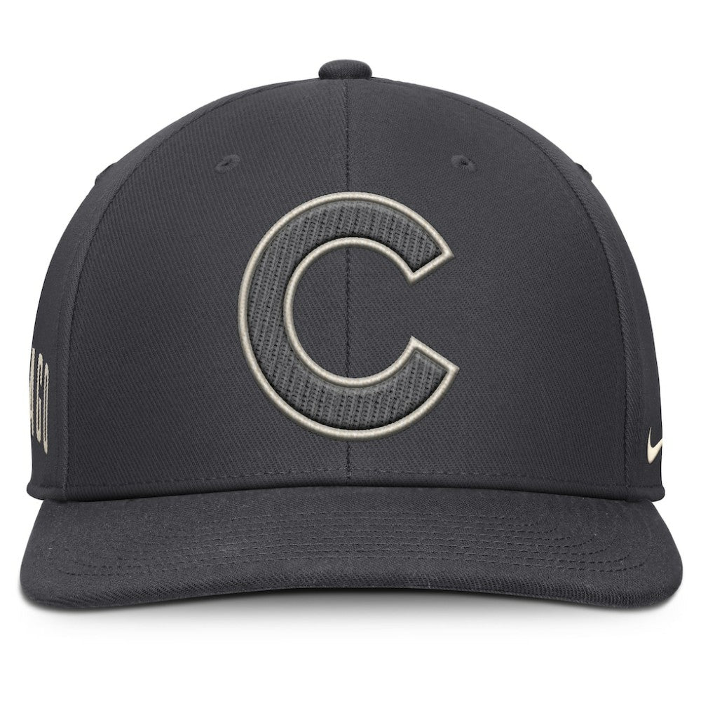 Anthracite Chicago Cubs Nike Statement Pro Snapback Hat