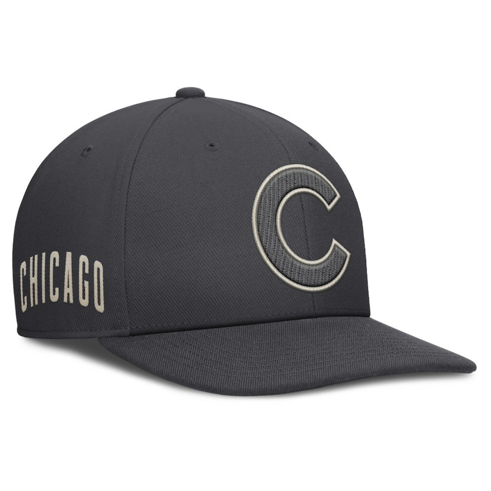 Anthracite Chicago Cubs Nike Statement Pro Snapback Hat