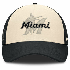 Black/Natural Miami Marlins Nike Statement Club Performance Adjustable Hat