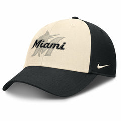 Black/Natural Miami Marlins Nike Statement Club Performance Adjustable Hat