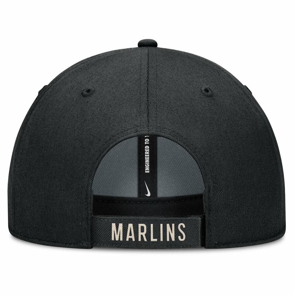 Black/Natural Miami Marlins Nike Statement Club Performance Adjustable Hat