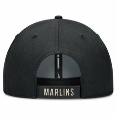 Black/Natural Miami Marlins Nike Statement Club Performance Adjustable Hat