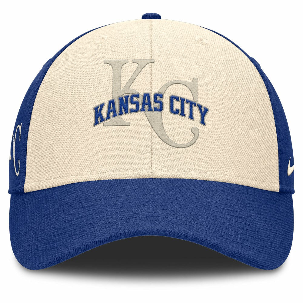 Royal/Natural Kansas City Royals Nike Statement Club Performance Adjustable Hat