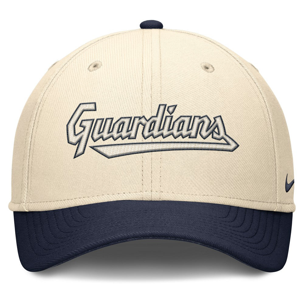 Natural/Navy Cleveland Guardians Nike Statement Rise Performance Flex Hat