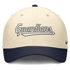 Natural/Navy Cleveland Guardians Nike Statement Rise Performance Flex Hat