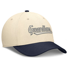 Natural/Navy Cleveland Guardians Nike Statement Rise Performance Flex Hat